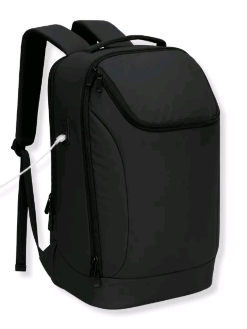 Black Men's Tech Backpack with USB Port - Hynes Eagle